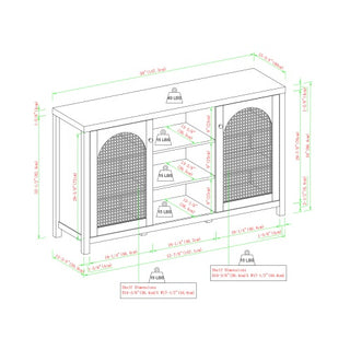 Transitional Rattan Sideboard