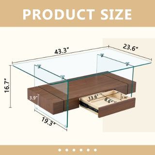43.3 Inch Modern Two-Tier Coffee Table