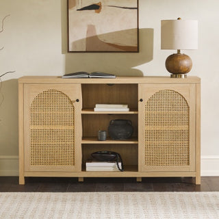 Transitional Rattan Sideboard