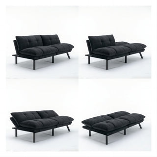 Noir Black Convertible Sofa Bed