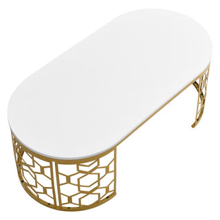 Luxe Oval Gold Coffee Table – A Statement of Elegance and Functionality