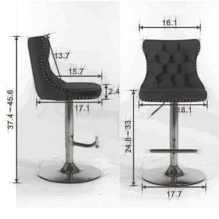 Laila Golden Swivel Velvet Barstools (Set Of 2)