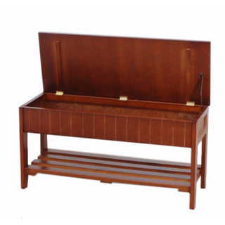 Solid Cherry Wood Shoe Bench with Storage