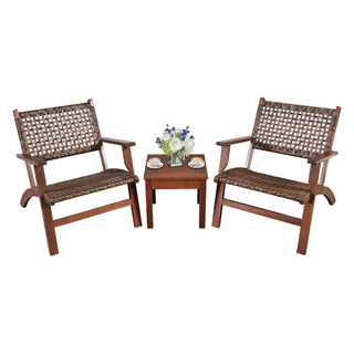 Nalani 3 Piece Outdoor Wooden Patio Set