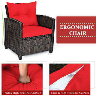 Christel Three Piece Patio Set in Red