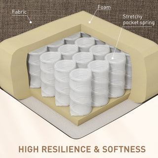 Vibration Massage Recliner Chair for Living Room with Heat,  Wingback Single Sofa, Modern Linen Fabric Push Back Reclining Chair with Footrest, Side Pocket, Brown