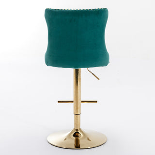 Laila Golden Swivel Velvet Barstools (Set Of 2)
