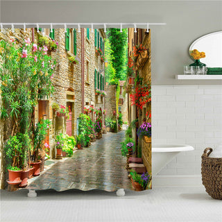 Garden Flowers Scenery Shower Curtains