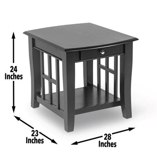 Classic Ebony Wooden End Table