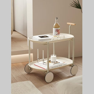 Movable Small Pushcart Inimalist Style Coffee Table
