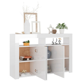 LED Light High Gloss White Sideboard
