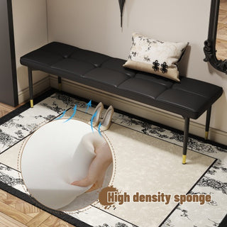 Multifunctional Black Shoe Bench with Cushion