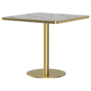Square Modern Dinning Table 31.5 Inches Bistro Table Tulip Table With Faux Marble Top,Easy Assemble,Sturdy Metal Frame Diameter