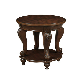 22'' Retro Round Wood End Table