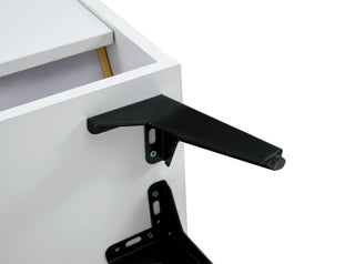 White Shoe Cabinet with Metal Legs