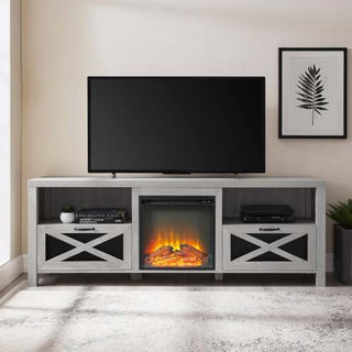 Industrial Farmhouse Metal Mesh TV Stand