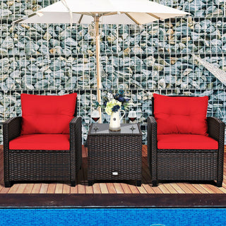 Christel Three Piece Patio Set in Red
