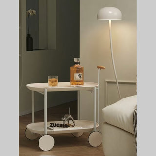 Movable Small Pushcart Inimalist Style Coffee Table