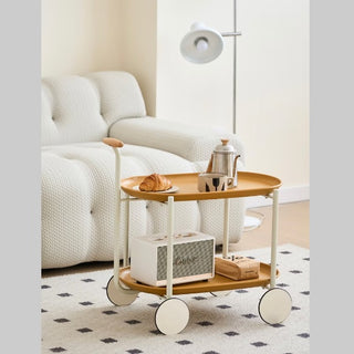 Movable Small Pushcart Inimalist Style Coffee Table