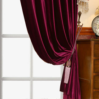 Luxury Red Velvet Blackout Curtains
