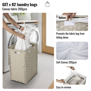 Laundry Hamper Rattan Coating Frame