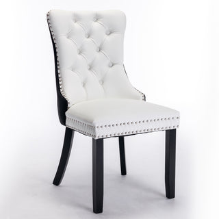 Modern Tufted Solid Wood PU  Velvet Chair