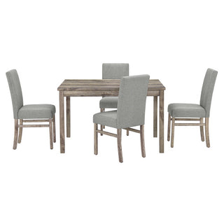 Eva Solid Wood Dining Table Set (5 Pieces)