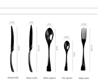 Black Cutlery Stainless Steel Fork Knife