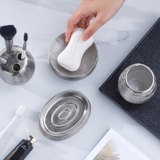 Vintage Brushed Ceramic Bathroom Set