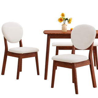 1 Table 2 Chairs 1 Bench Dining Set, Rubber Wood Frame With Beige Upholstered Seats, Deep Walnut Finish Rectangular Kitchen Dining Furniture