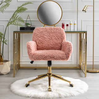 Lola Pink Faux Fur Office Chair