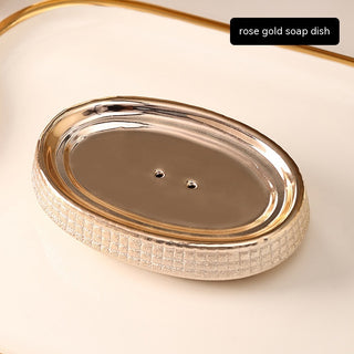 Rose Gold Ceramic Bathroom Cleaning Kit