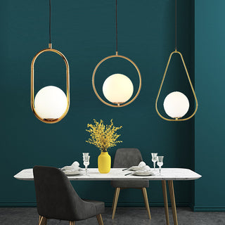 Bedside golden glass ball lamps