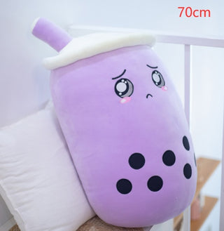 Plush Strawberry Milk Tea Cushion