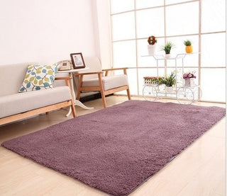 Soft White Plush Living Room Rug