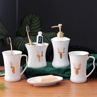 Simple Ceramic Bathroom Four-Piece Set