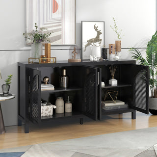 Large Rattan Style Sideboard in Black