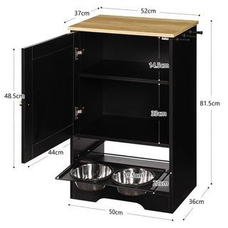 Elevated Pet Feeding Station with Storage