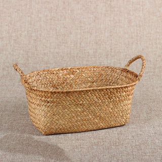 Straw Organizing Basket Storage Basket