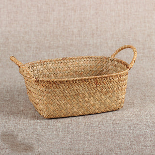 Straw Organizing Basket Storage Basket