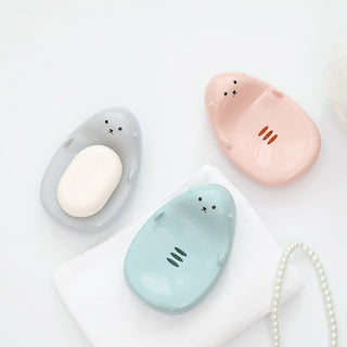 Cartoon Soap Dish Bathroom Drain Soap Holder