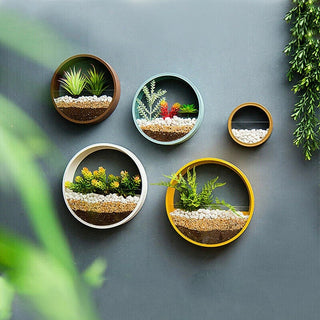 Round Iron Wall Hanging Vase