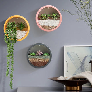 Round Iron Wall Hanging Vase