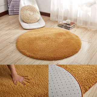 Simple And Modern Thick Lamb Wool Round Carpet