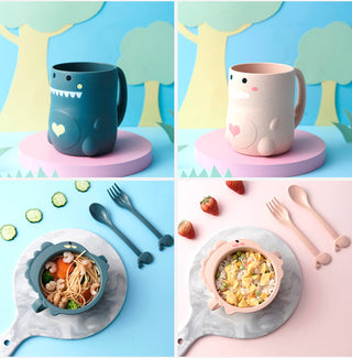 Set Baby Cartoon Dinosaur Dinnerware Set