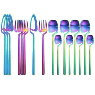 Rainbow Matte Gold Cutlery Set