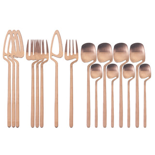 Rainbow Matte Gold Cutlery Set
