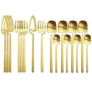 Rainbow Matte Gold Cutlery Set