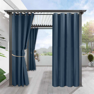 Solid Color Full Blackout Linen Curtain
