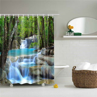 Peaceful Waterfall Fabric Shower Curtain